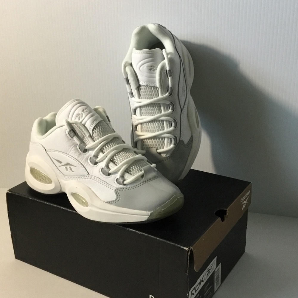 Reebok White and Light Gray Low-Top Sneakers